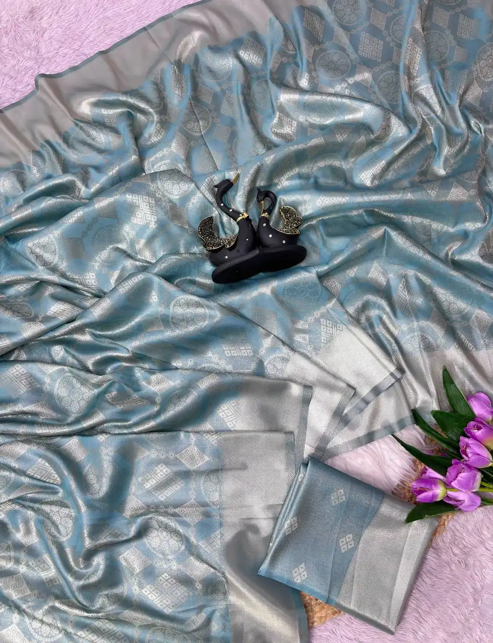 Laxmi 1150 Soft Tissue Satin Silk and Two Tone Shaded Saree Collection Wholesale Supplier