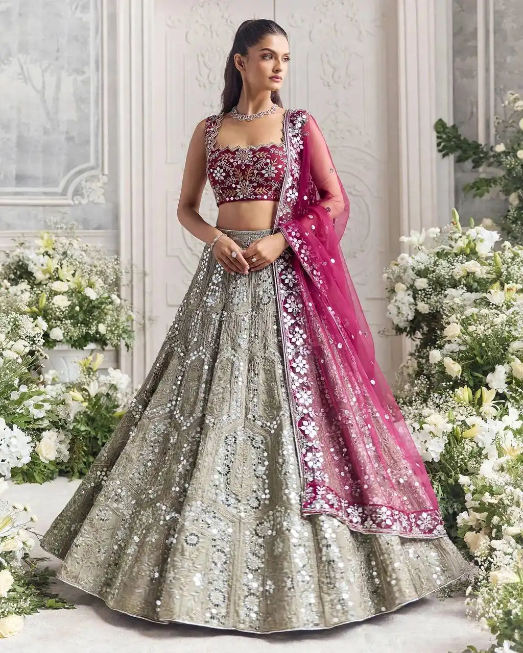 SBD 1831 Faux Georgette With Embroidery Sequins Work Lehenga Choli Wholesale Surat