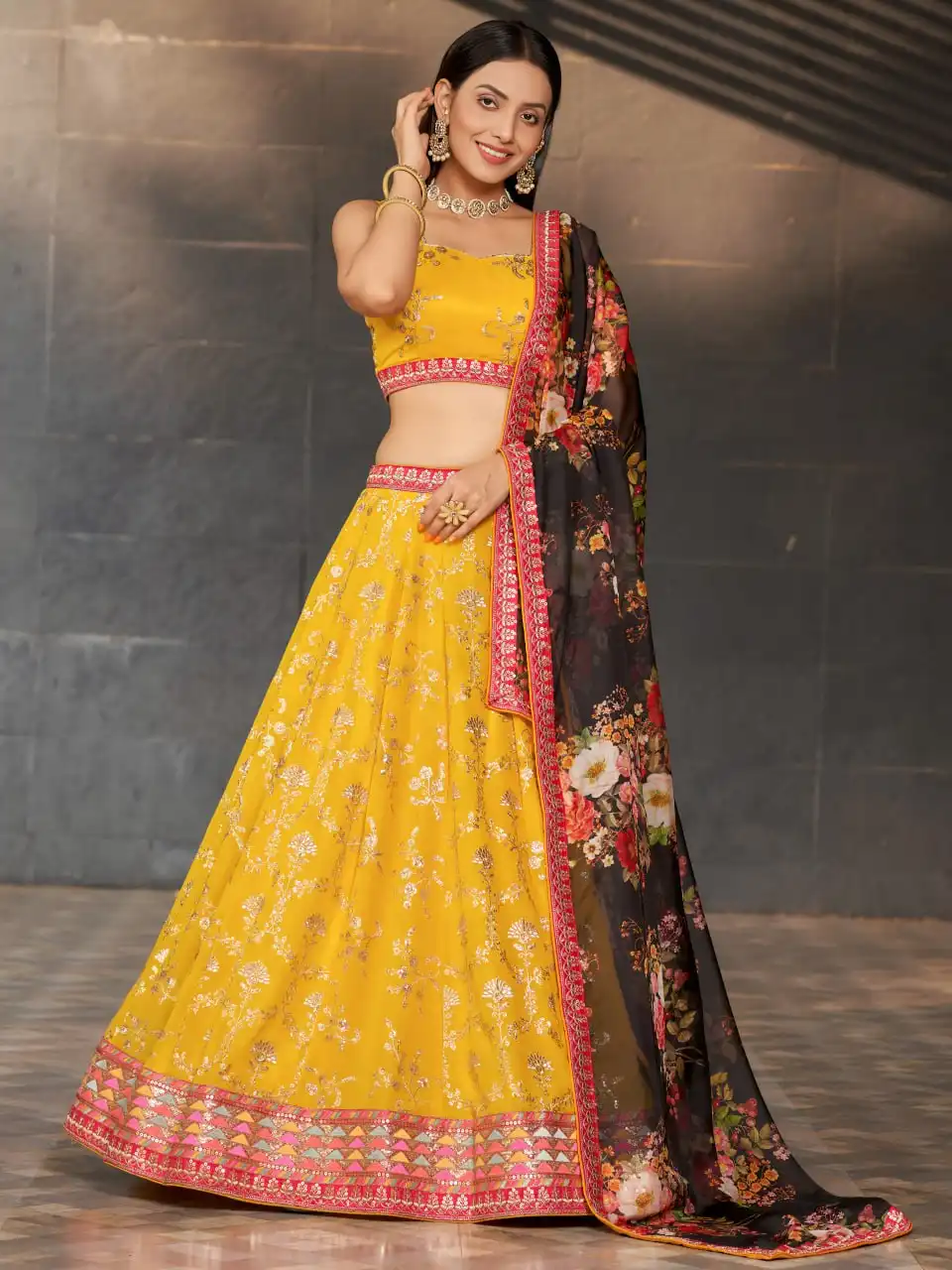 ZEEL 8001 Georgette With Sequins Embroidery Work Lehenga Choli Wholesale Surat