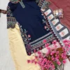 C585 1492 Beautiful Roman Silk With Thread Embroidery Work Kurti & Plazzo Set Wholesale Surat