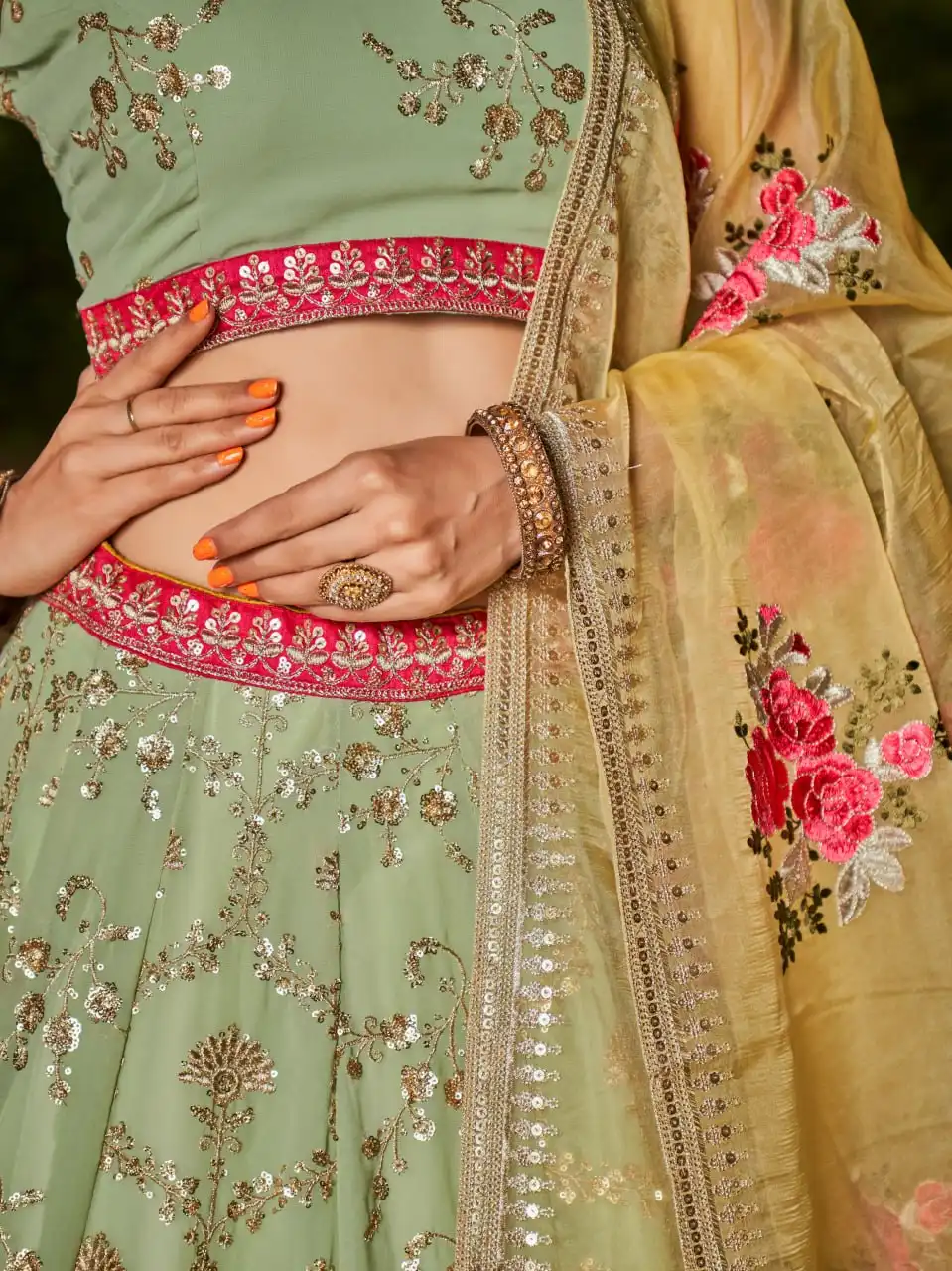 ZEEL 8007 Georgette With Embroidery Work Lehenga Choli Wholesale Supplier