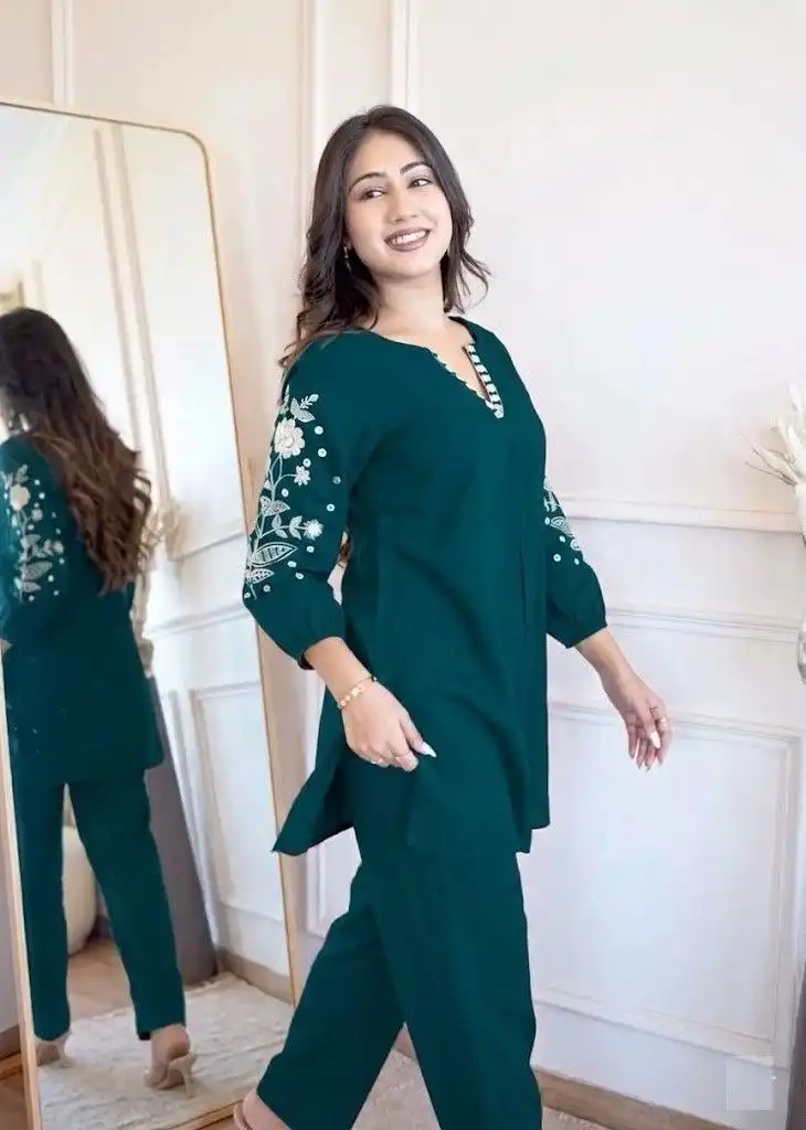 RRD 501 Cotton Flex With Embroidery Work Kurta Bottom Set Wholesale Supplier