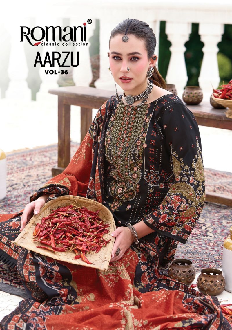 Romani Aarzu Vol 36 Soft Cotton Digital Printed Dress Material Wholesale