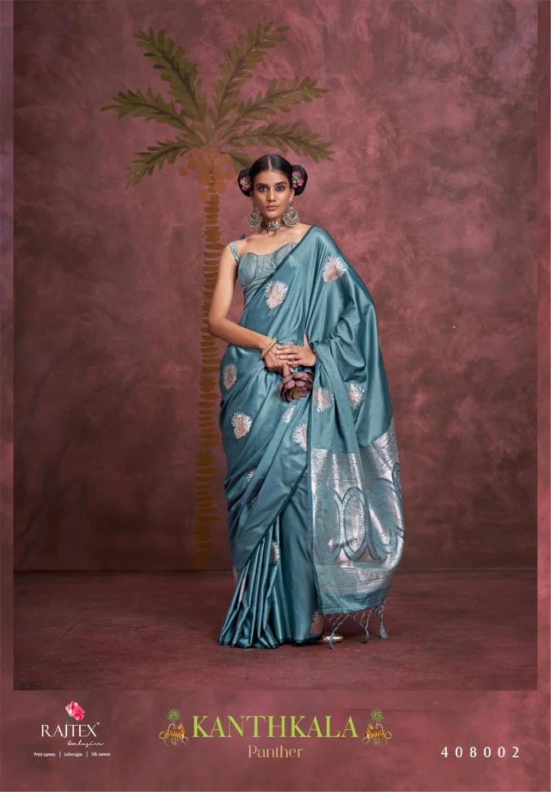 Rajtex Kanthkala Panther Nx Satin Handloom Weaving Sarees Wholesale