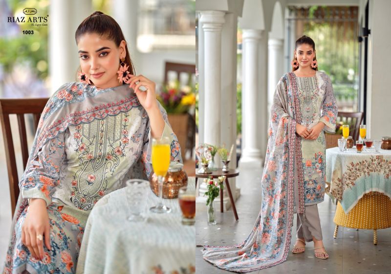 Riaz Arts Bin Saeed Premium Cotton Lawn Embroidered Dress Material Wholesale