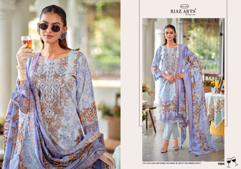 Riaz Arts Bin Saeed Premium Cotton Lawn Embroidered Dress Material Wholesale