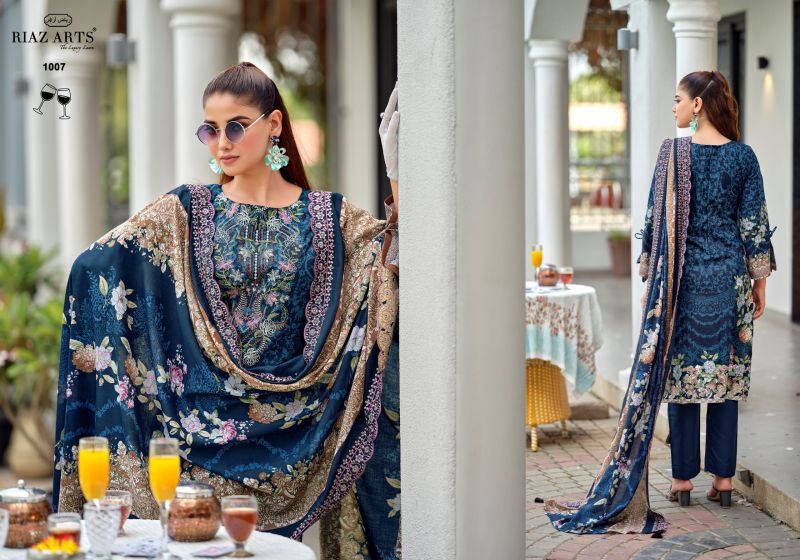 Riaz Arts Bin Saeed Premium Cotton Lawn Embroidered Dress Material Wholesale