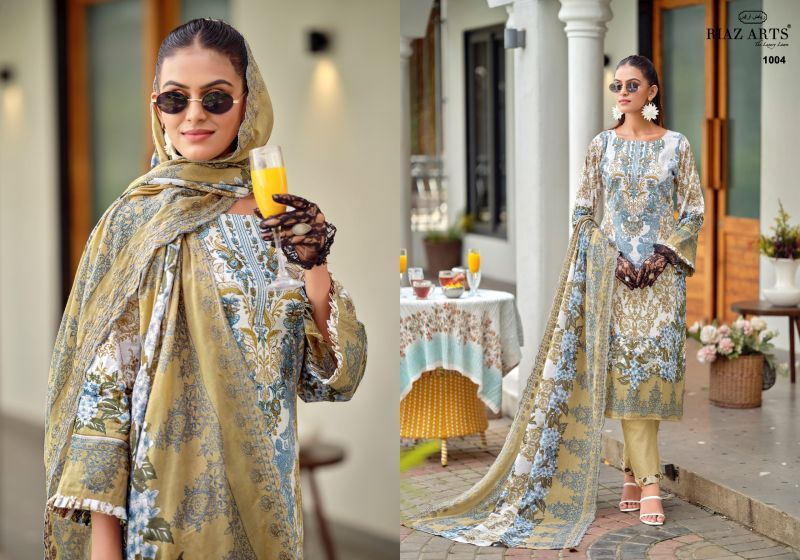 Riaz Arts Bin Saeed Premium Cotton Lawn Embroidered Dress Material Wholesale