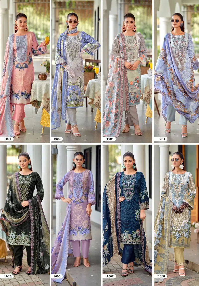Riaz Arts Bin Saeed Premium Cotton Lawn Embroidered Dress Material Wholesale