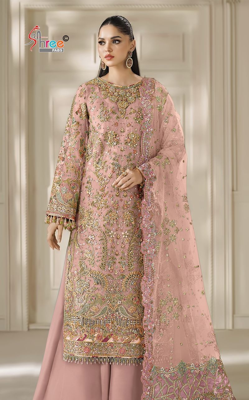 Shree Sf 5569 E To H Chiffon Embroidered Salwar Kameez Collection Wholesale