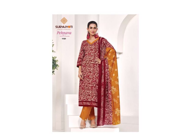 Buy Suryajyoti Pehnava Vol 11 Readymade Cambric Cotton Printed Kurti With Bottom Dupatta Wholesale 2026
