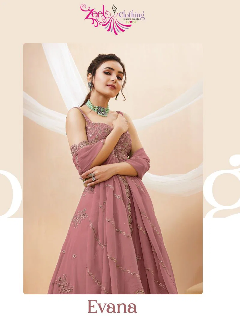Zeel Evana Georgette With Sequence Work Lehenga Choli Collection Wholesale