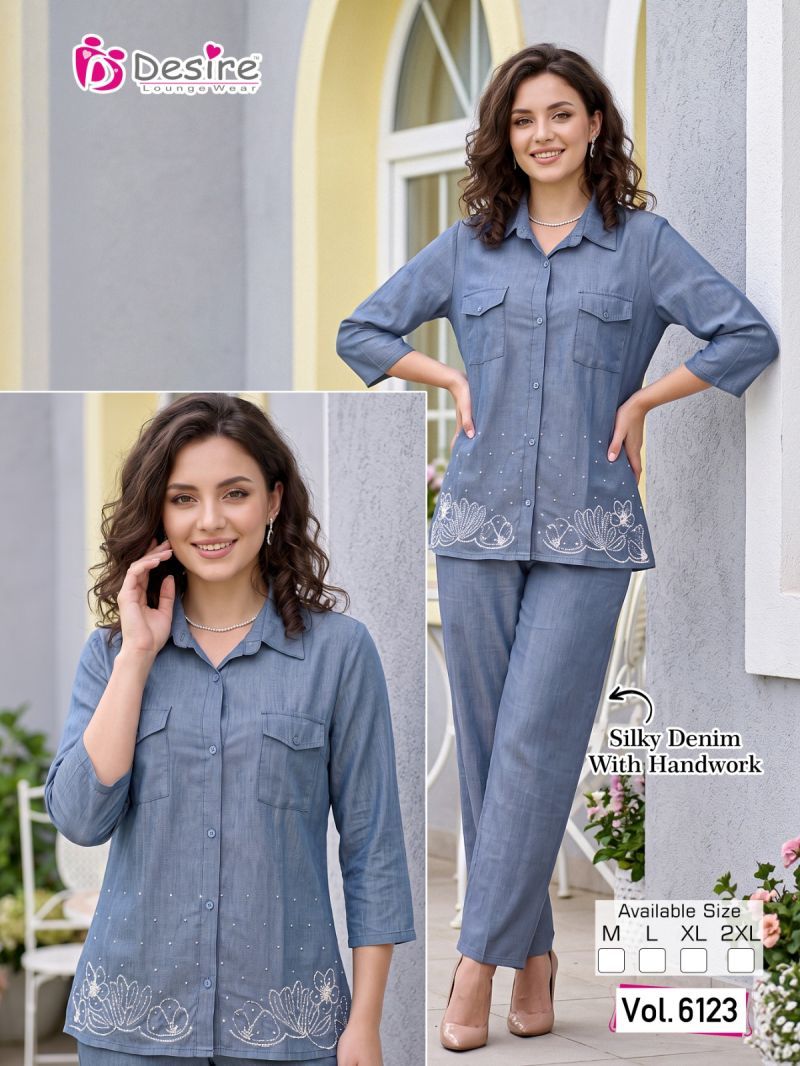 Latest Desire Silky 1 Denim Handworked Fancy Co Ord Set Collection Wholesale 2026