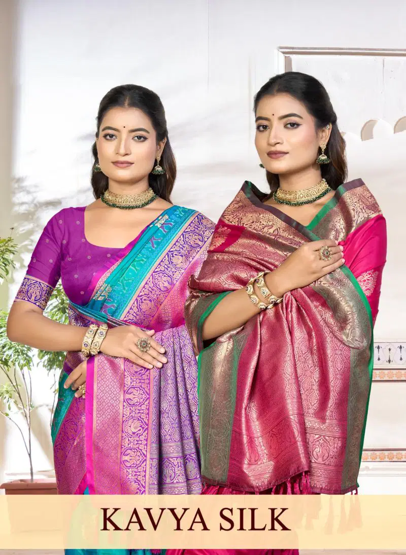 Bunawat Kavya Silk Soft Silk Woven Work Festival Saree Wholesale
