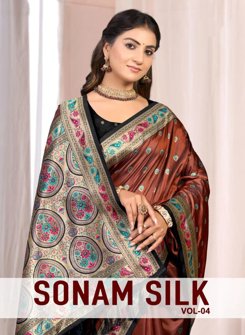 Bunawat Sonam Silk Vol 4 Soft Silk Party Wear Premium Saree Wholesale
