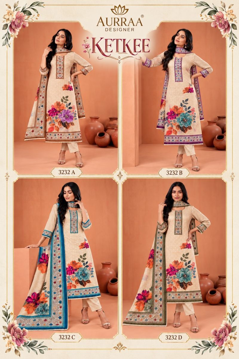 Latest Aurraa Ketkee Model Cotton Print Hand Work Salwar Kameez Collection Wholesale 2026