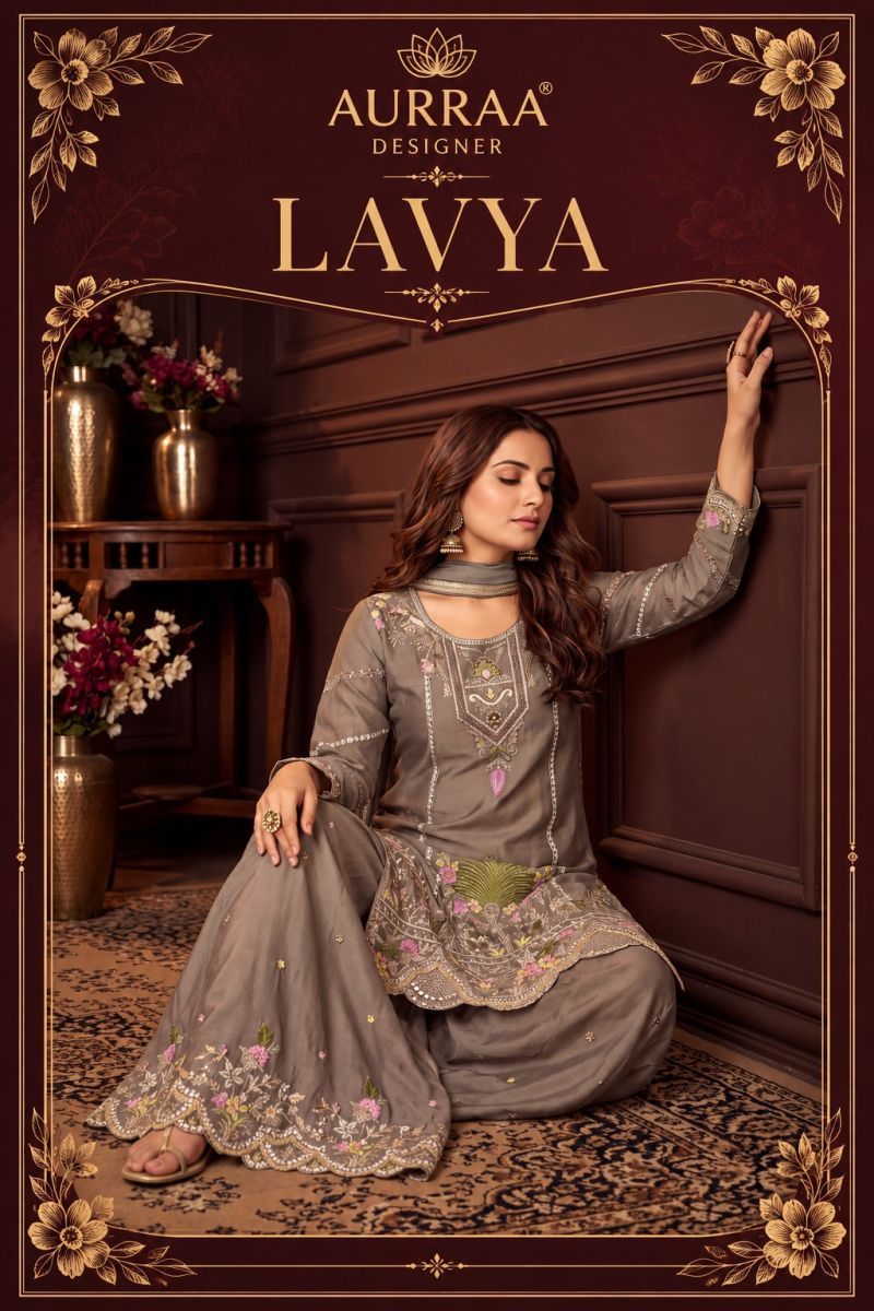 Aurraa Lavya Chinon Embroidered Designer Salwar Kameez Collection Wholesale