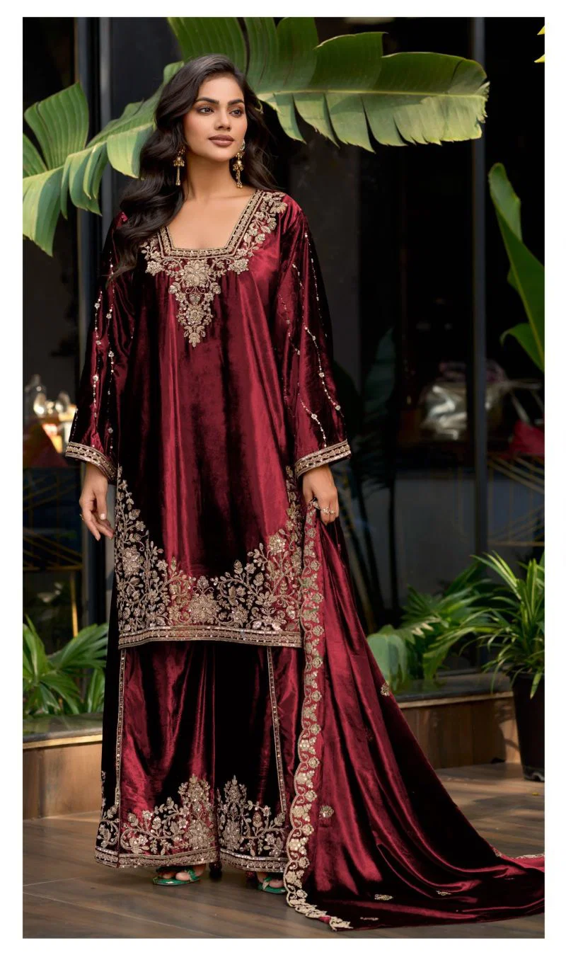 Deepsy D 3601 A To D Readymade Ice Velvet Beats Work Salwar Kameez Wholesale