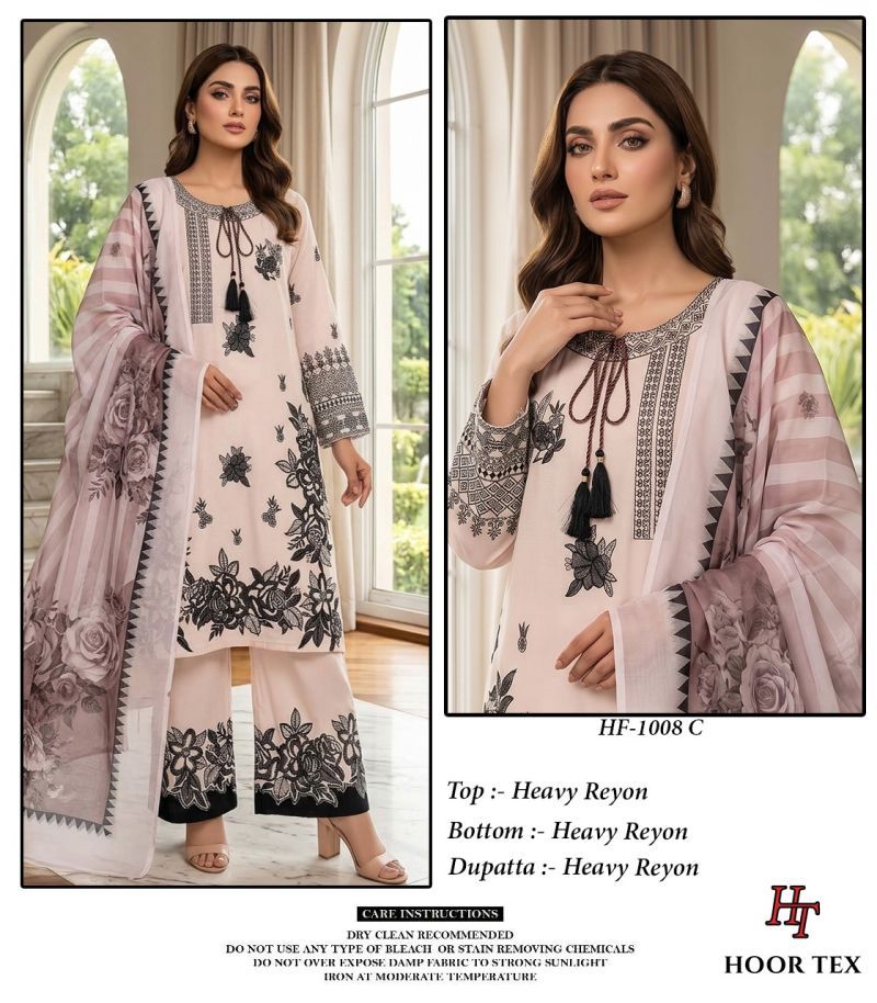 Launching Hoor Tex 1008 A To D Rayon Embroidered Designer Salwar Kameez Wholesale 2026