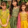 Nanni Munni Varnika Satin Silk Embroidered Kids Top Bottom With Shrug Collection Wholesale