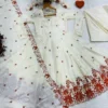 STD 6129 Heavy Silk With Embroidery Sequins Work Gown Sarara Dupatta Set Wholesale Surat