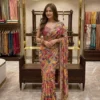 SBD 1871 Star Georgette With Beads & Real Mirror Digital Print Work Saree Wholesale Supplier