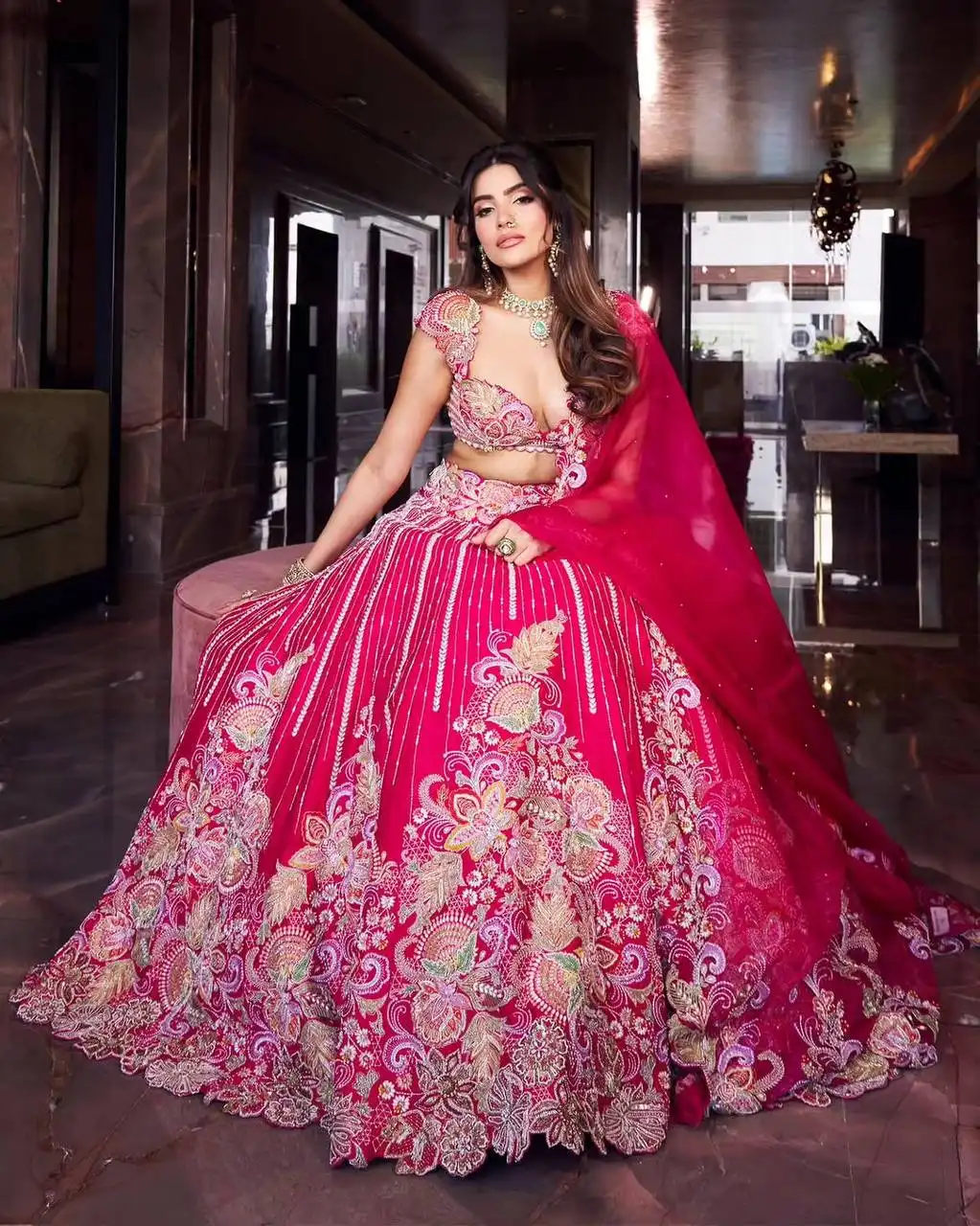 SBD 1876 Barfi Silk With Embroidery Sequins Work Lehenga Choli Wholesale Supplier