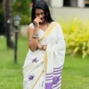 MNG 697 Soft Linen Gold Zari Border With Digital Print Saree Wholesale Supplier
