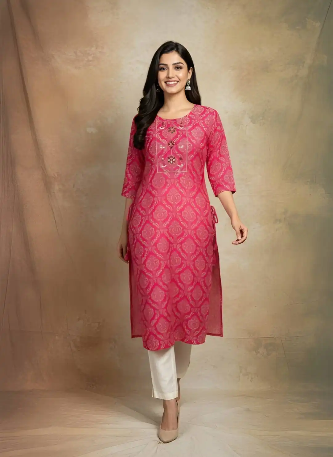 Shiv 738 Cotton With Printed Elegant Office Wear Kurti Wholesale Supplier