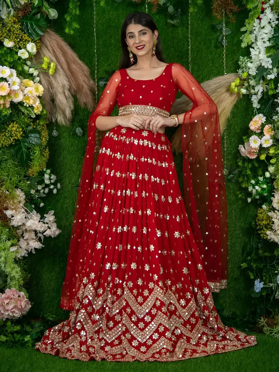 ZEEL 15059 Georgette With Zari Embroidery Work Lehenga Choli Wholesale Supplier