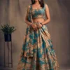 DKT 9202 Tabby Organza With Digital Print With Zari Embroidery Work Lehenga Choli Wholesale Supplier