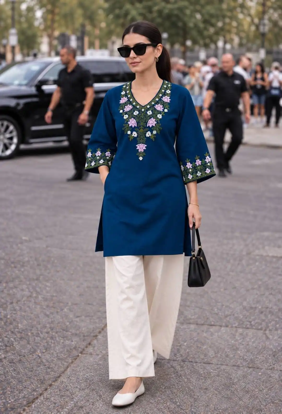 SS2016 Minimalist 1009 Heavy Rayon With Heavy Embroidery Work Co Ord Set Wholesale Supplier