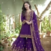 C585 1508 NC Moss Silk With Embroidery & Pearl Moti Work Sarara Set Wholesale Surat