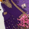 C585 1508 NC Moss Silk With Embroidery & Pearl Moti Work Sarara Set Wholesale Surat
