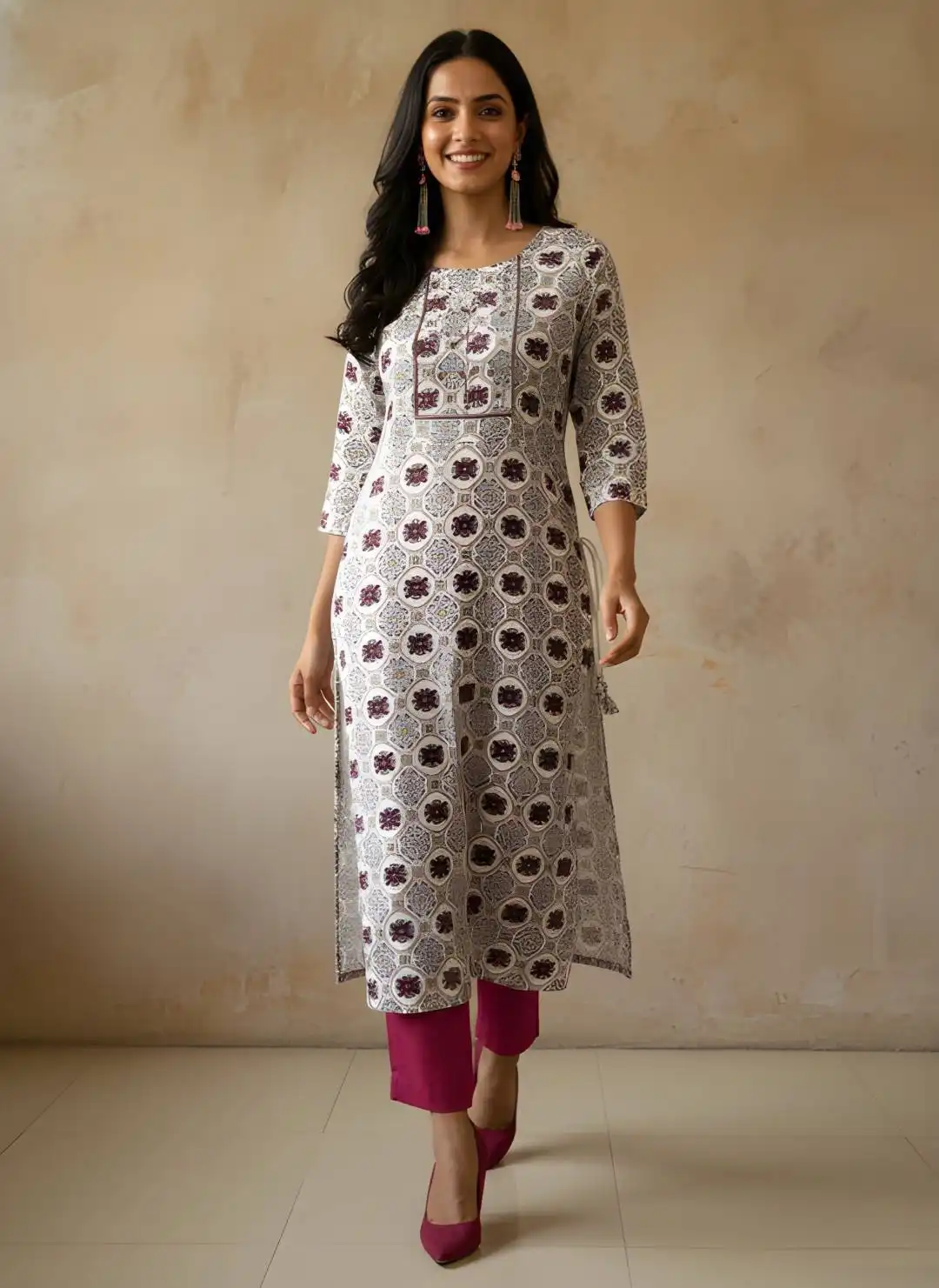 Shiv 741 Cotton With Print & Hand Work Office Work Kurti Wholesale Supplier