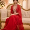 Madhuri 281 Chinon With Embroidery Work Trending Party Wear Shrug With Sarara Wholesale Supplier