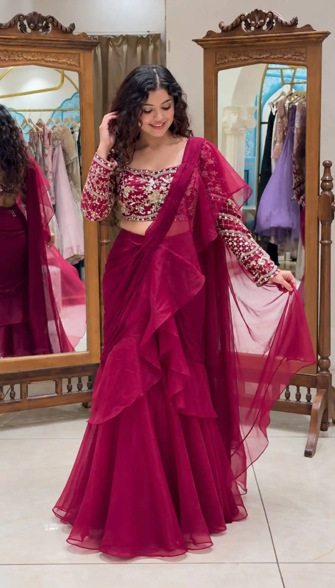 BDB 99 Heavy Teby Silk With Embroidery Sequence Work Ready To Wear Lehenga Choli Wholesale Surat