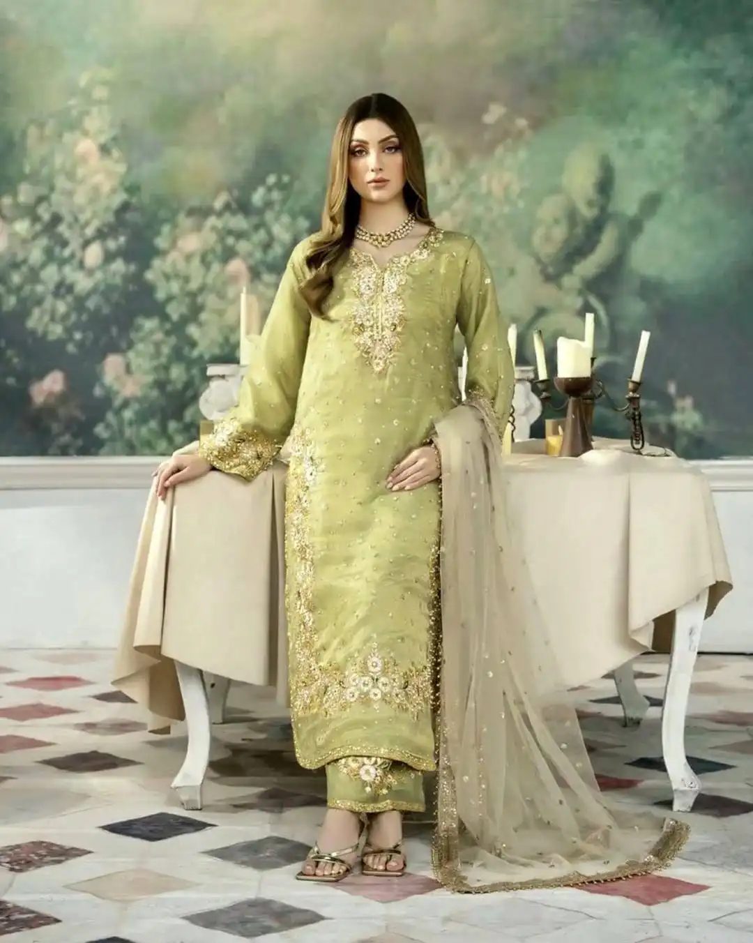 DKT 5115 Jimmy Choo With Embroidery Work Top Bottom With Dupatta Set Wholesale Surat
