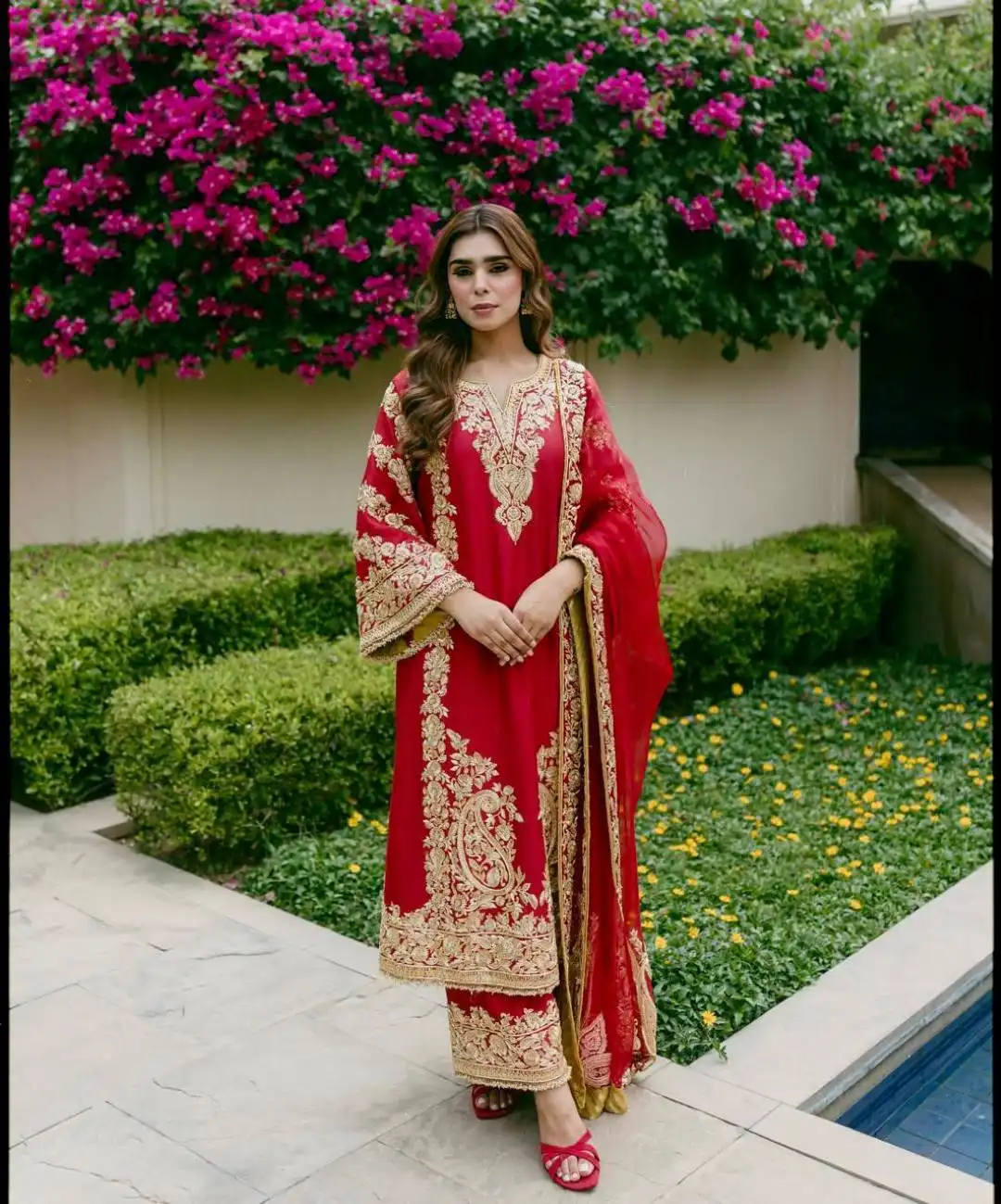 C585 1510 Fax Georgette With Zari Embroidery Work Kurti Plazzo Dupatta Set Wholesale Supplier