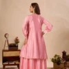 BV 434 Pure Chinon With Embroidery Work Top Plazzo Sarara Set Wholesale Supplier