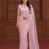 DKT 5173 Net With Sequence Embroidery Work Saree Wholesale Surat