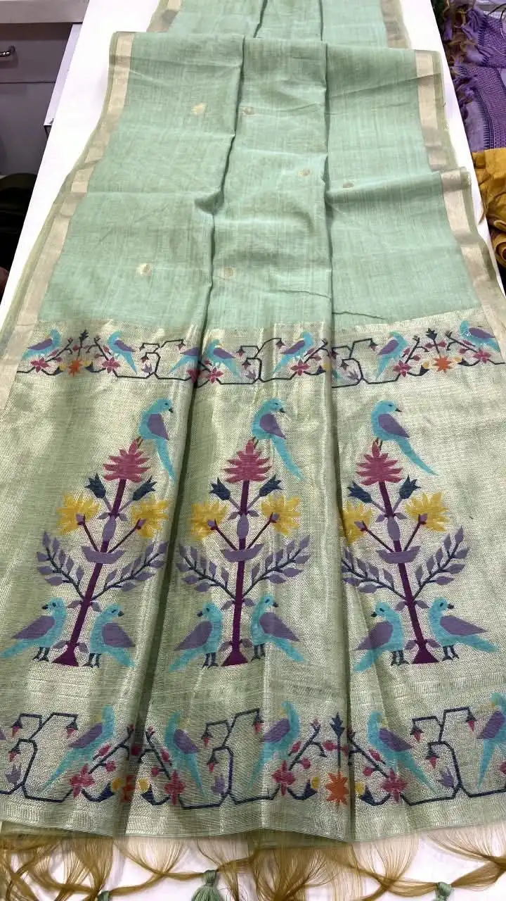 RGS 6010 Jamdani With Zari Borders Traditional Saree Wholesale Surat