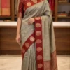 RGS 1006 Raw Silk With golden border weaving zari Work Traditional Saree Wholesale Surat