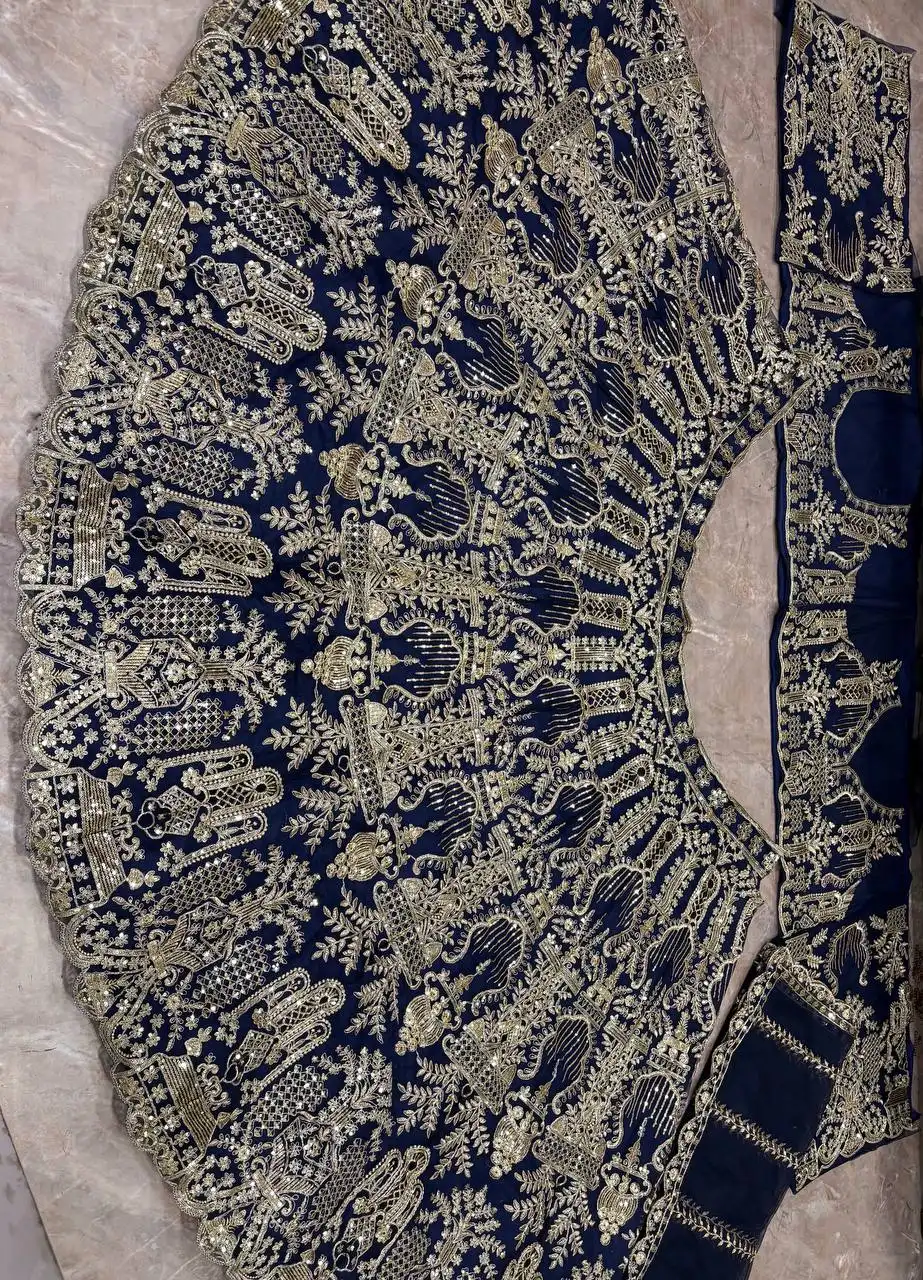 SBD 1885 Butterfly Net With Embroidery Sequins Work Lehenga Choli Wholesale Supplier