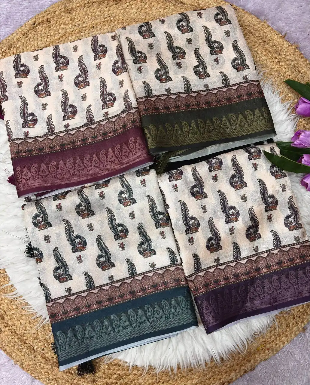 MHV Vol 7010 Elegant Printed With Floral Butis Saree Wholesale Supplier