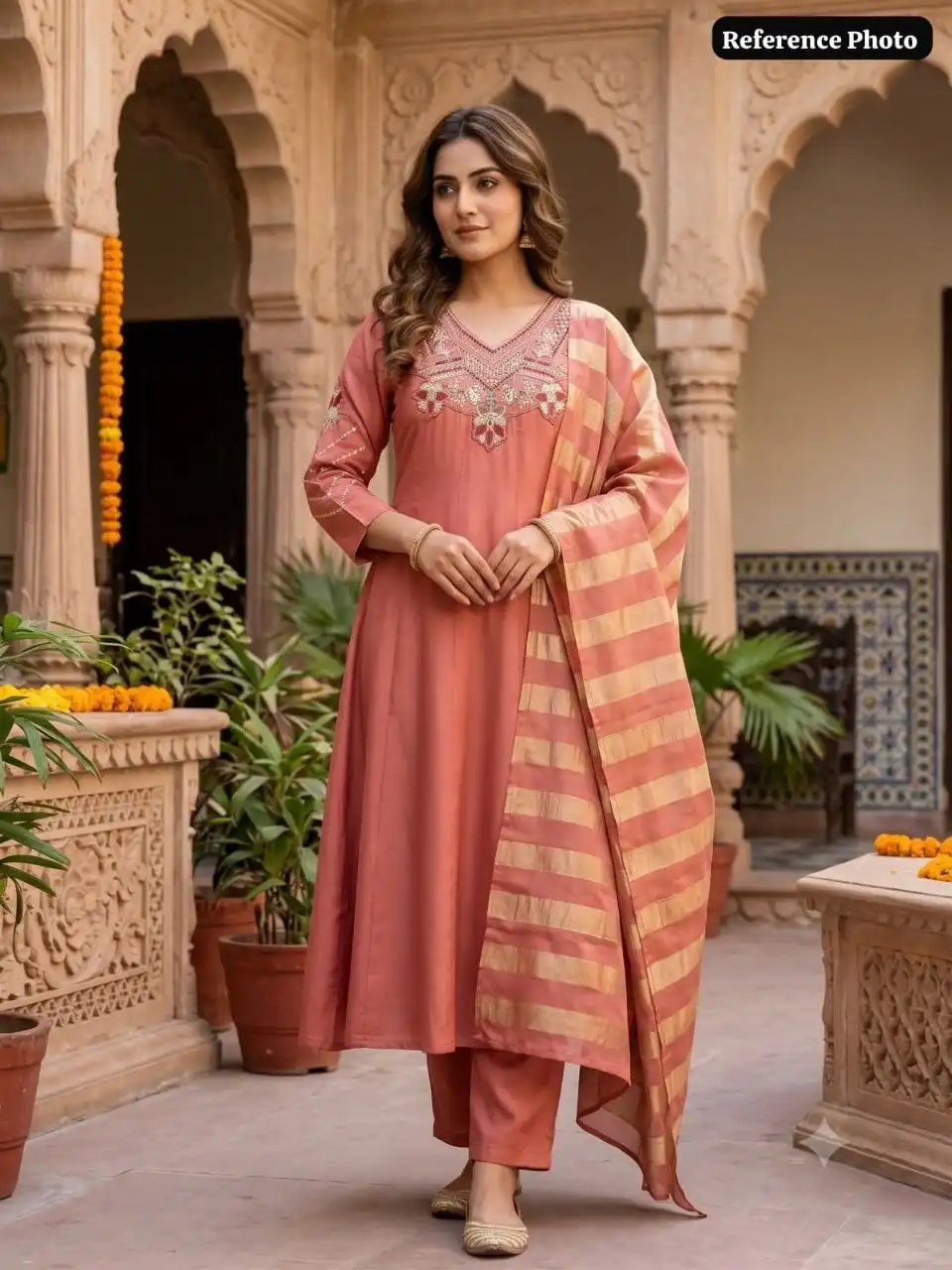 KR 431 Mull Chanderi With Beads Embroidery Work Kurti Pant Dupatta Set Wholesale Surat