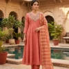 KR 431 Mull Chanderi With Beads Embroidery Work Kurti Pant Dupatta Set Wholesale Surat