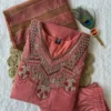 KR 431 Mull Chanderi With Beads Embroidery Work Kurti Pant Dupatta Set Wholesale Surat
