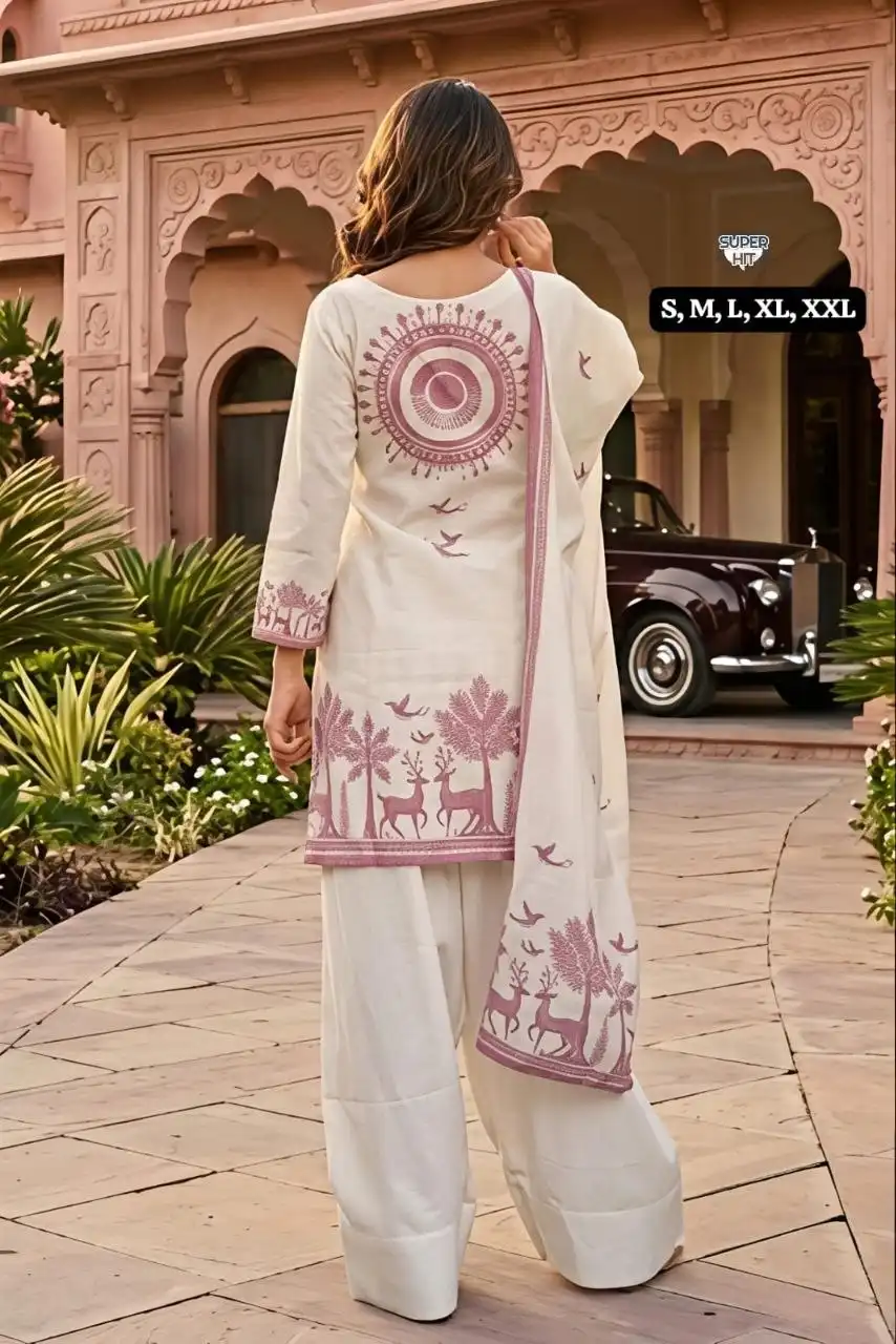 Laxmy 2201 Khadi Cotton With Printed Kurti Plazzo Dupatta Set Wholesale Supplier