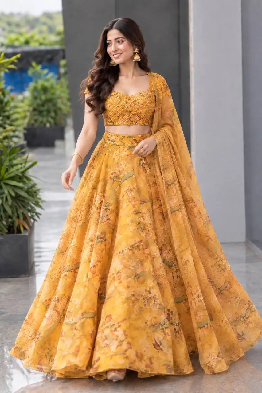SWT 354 Organza With Digital Printed Lehenga Choli Wholesale Supplier